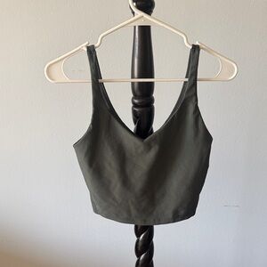 Old Navy Ribbed Dark Green Crop Top